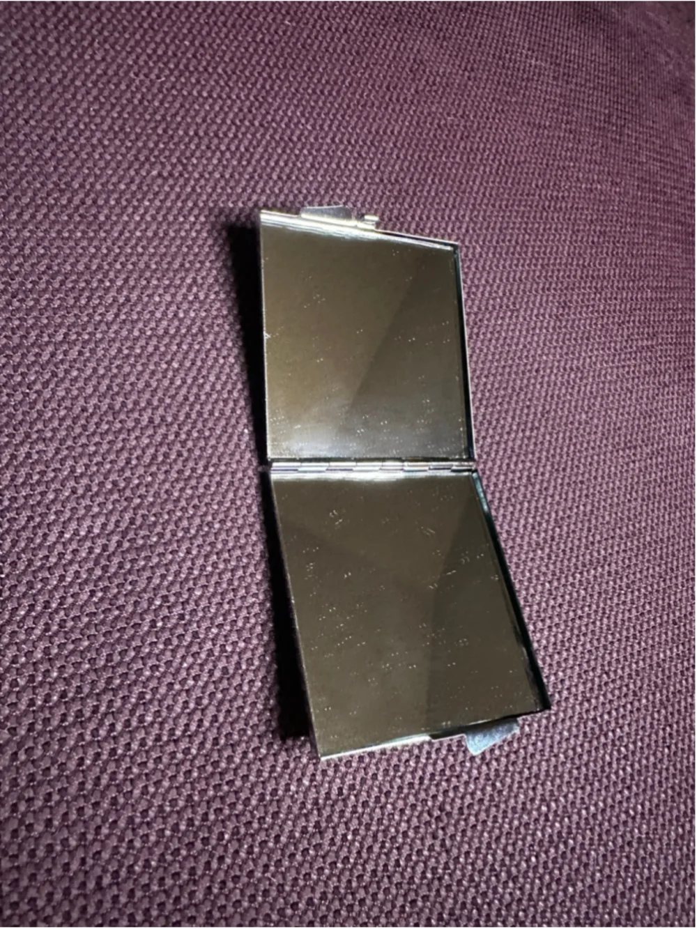 Silver Rhinestone Embellished Square Compact Mirror